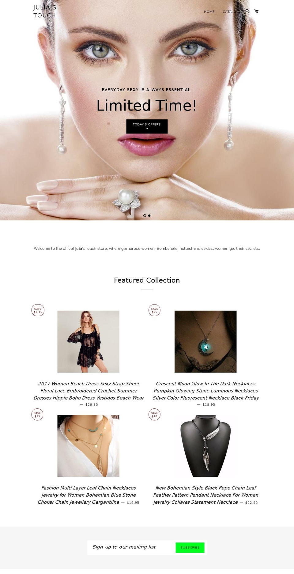 juliastouch.com — Shopify storefront screenshot