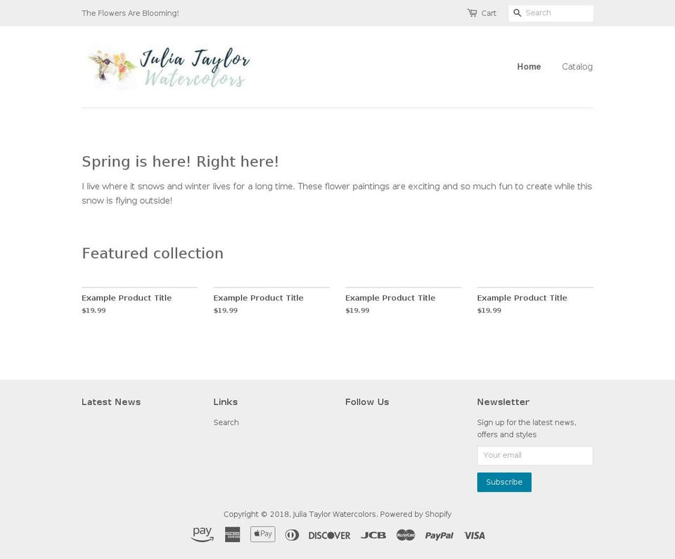 juliataylorwatercolors.com — Shopify storefront screenshot