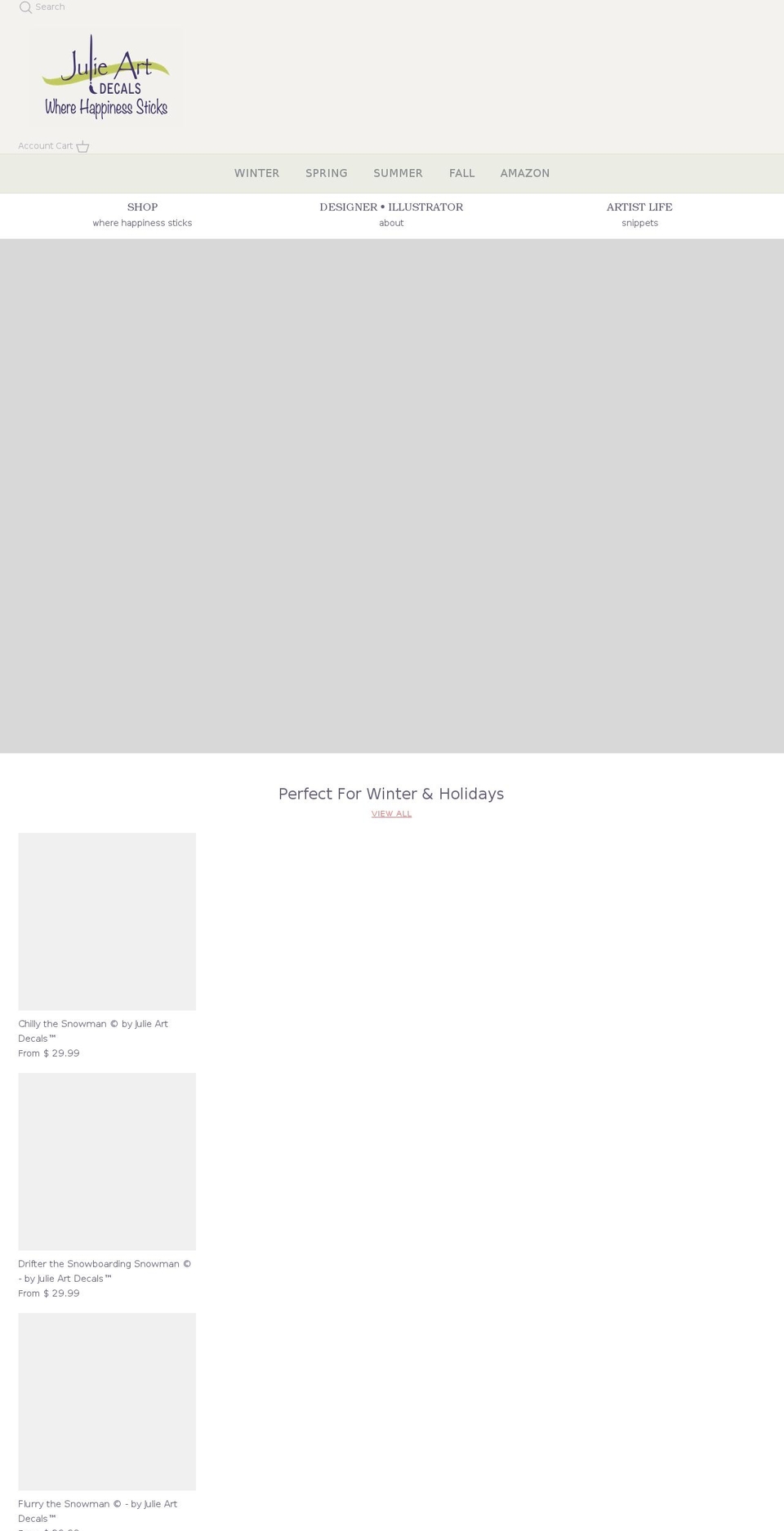 julie-art.myshopify.com shopify website screenshot