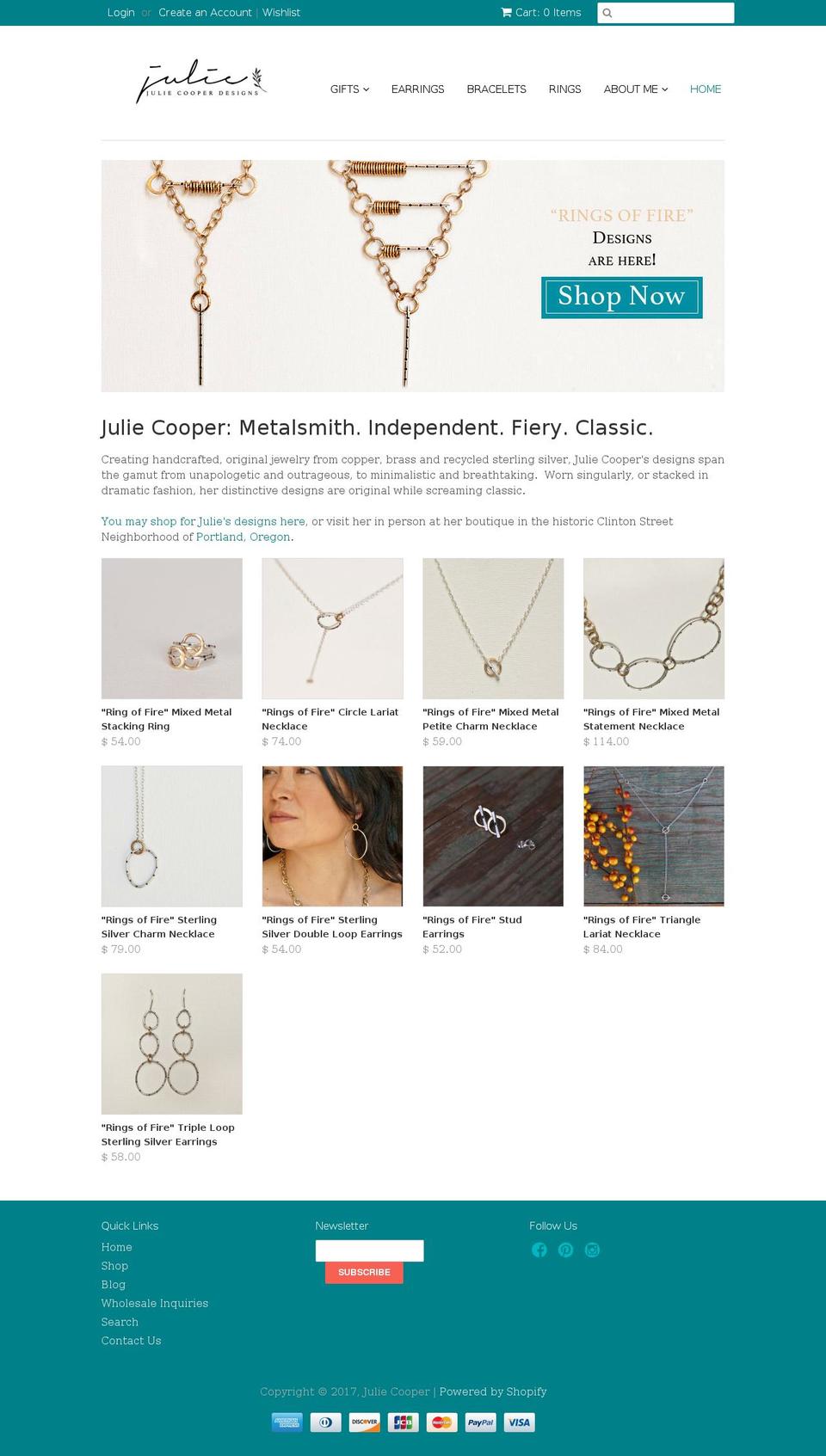 julie-cooper.com shopify website screenshot