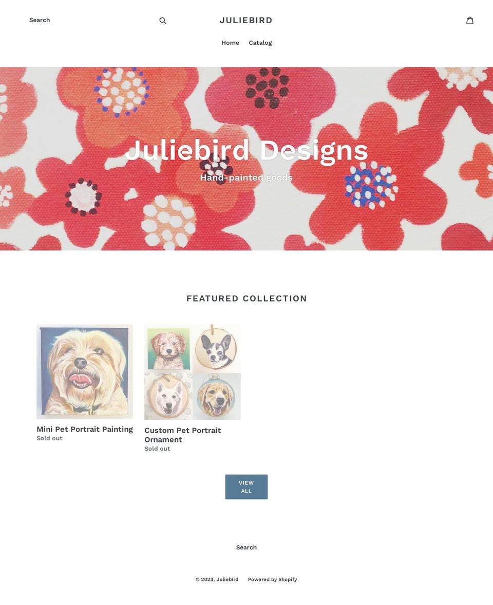 juliebirdshop.com — Shopify storefront screenshot