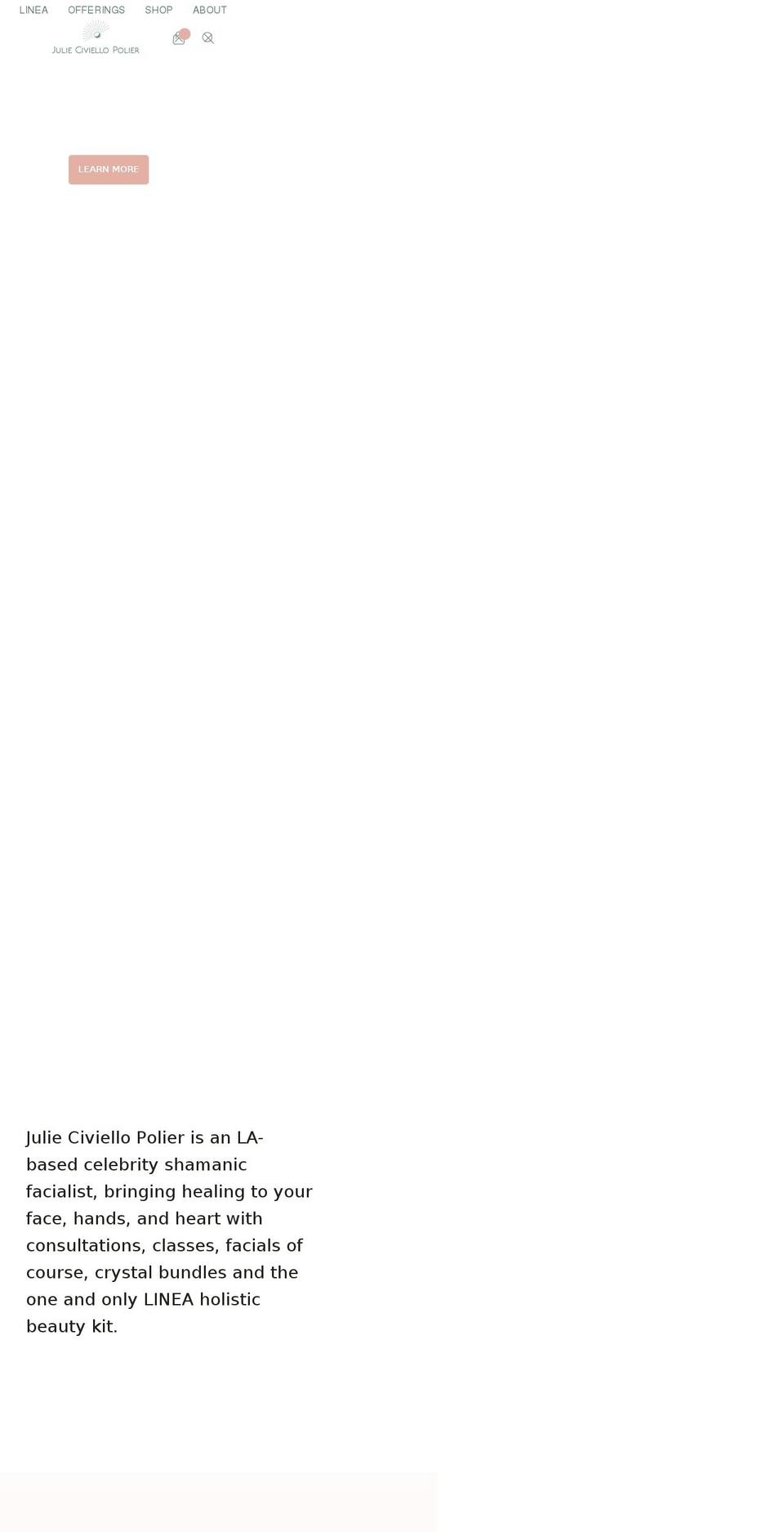 julieciviellopolier.com shopify website screenshot