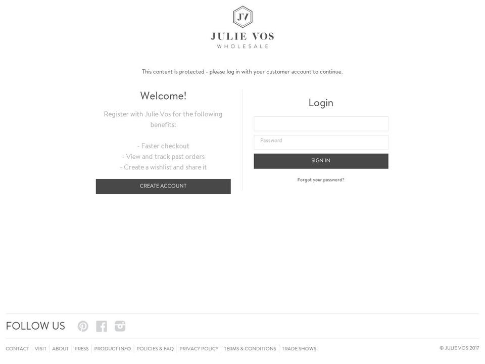 Julie Vos 3.1 (2017) Shopify theme site example juliecollectionwholesale.com