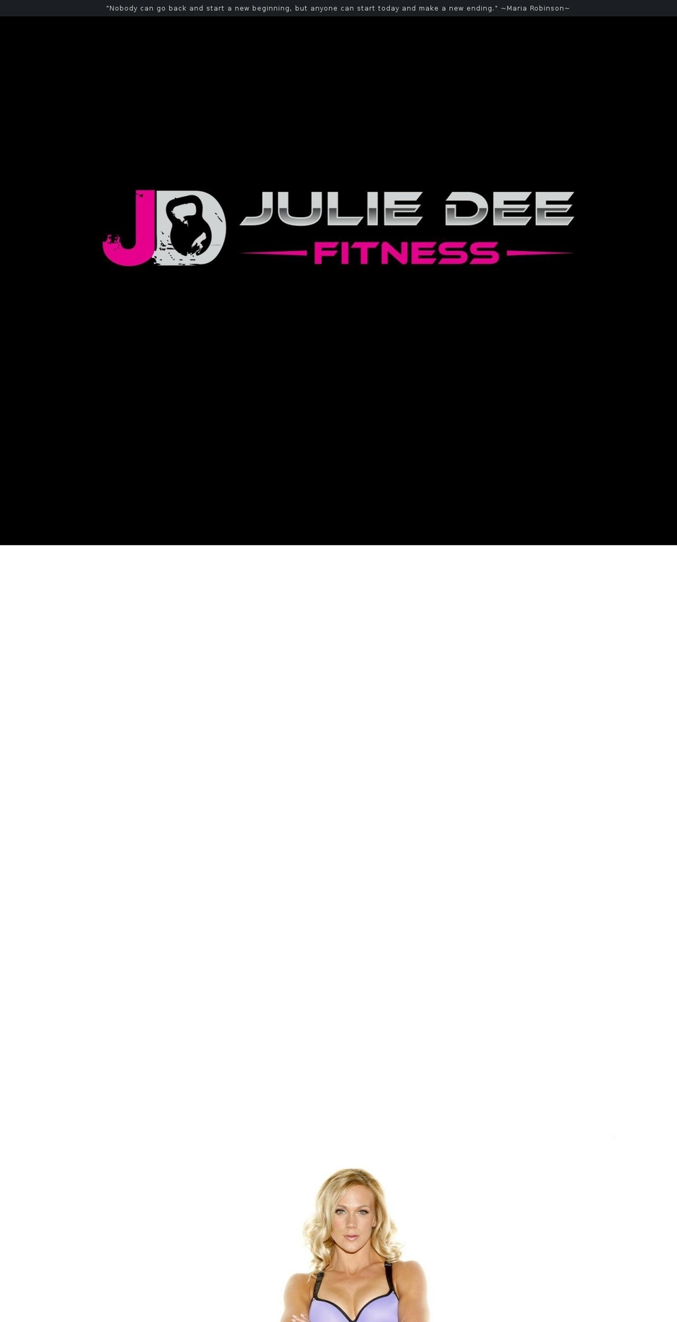 juliedeefitness.com shopify website screenshot