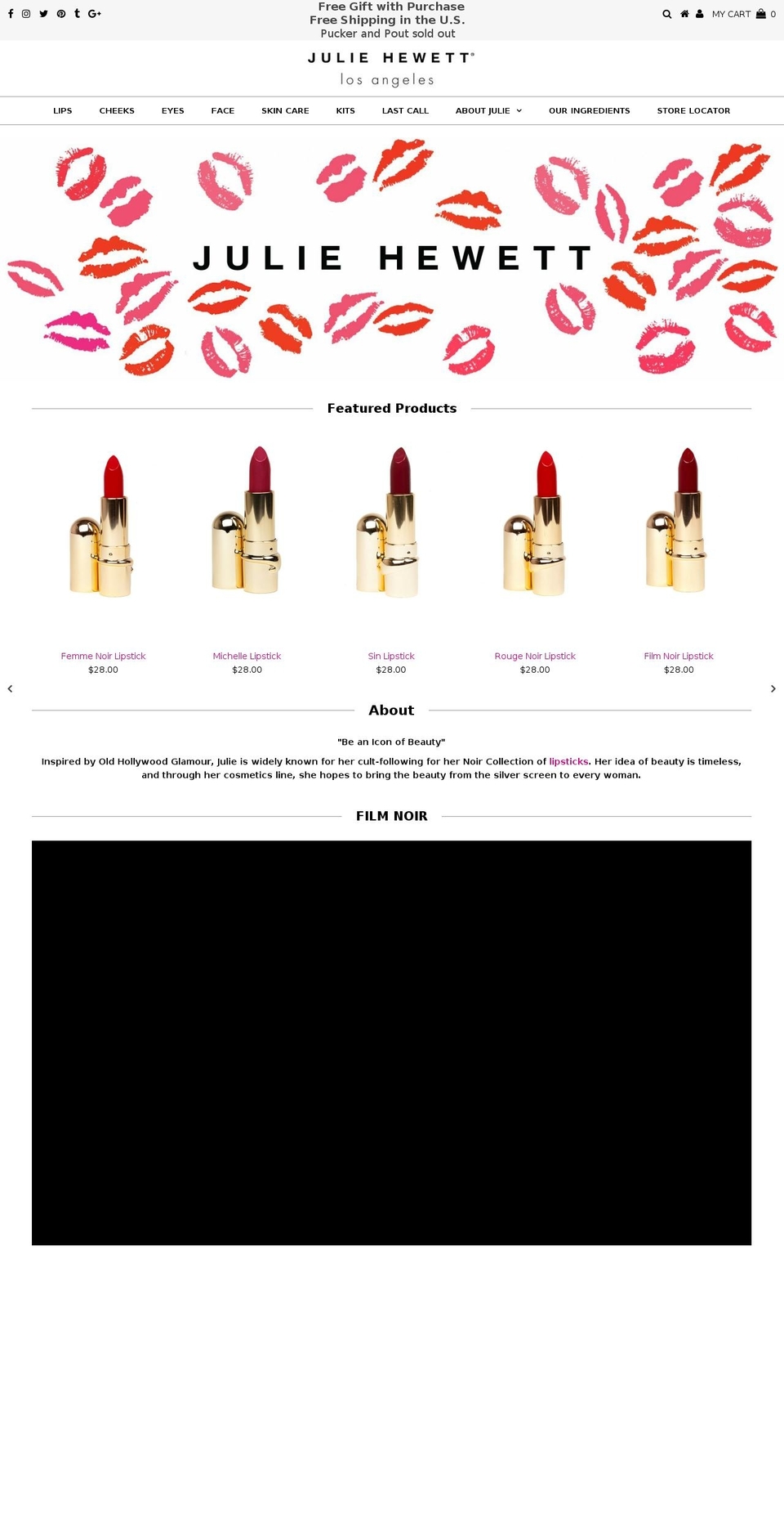 juliehewettla.com shopify website screenshot