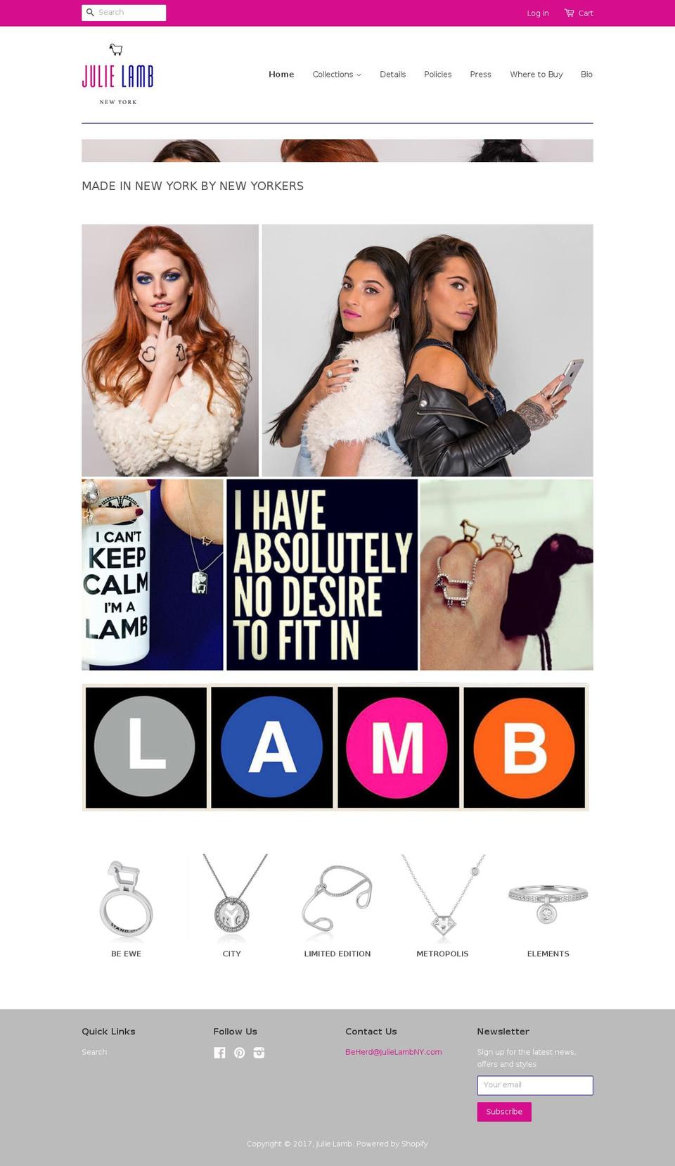 julielambny.com shopify website screenshot