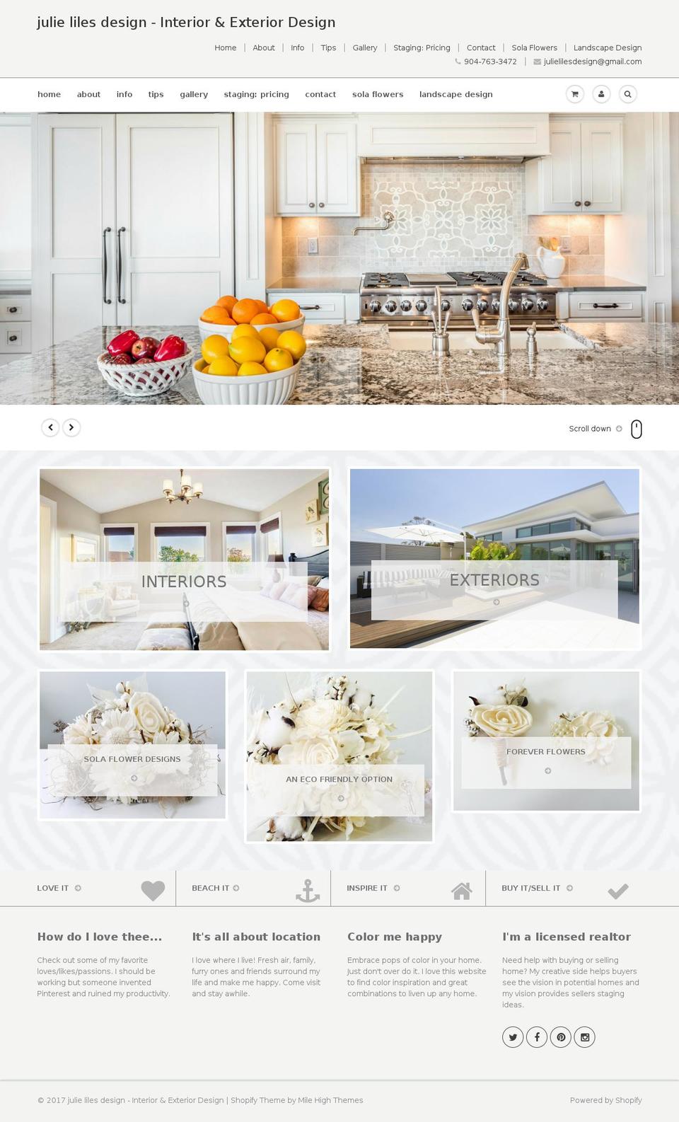 julielilesdesign.com shopify website screenshot
