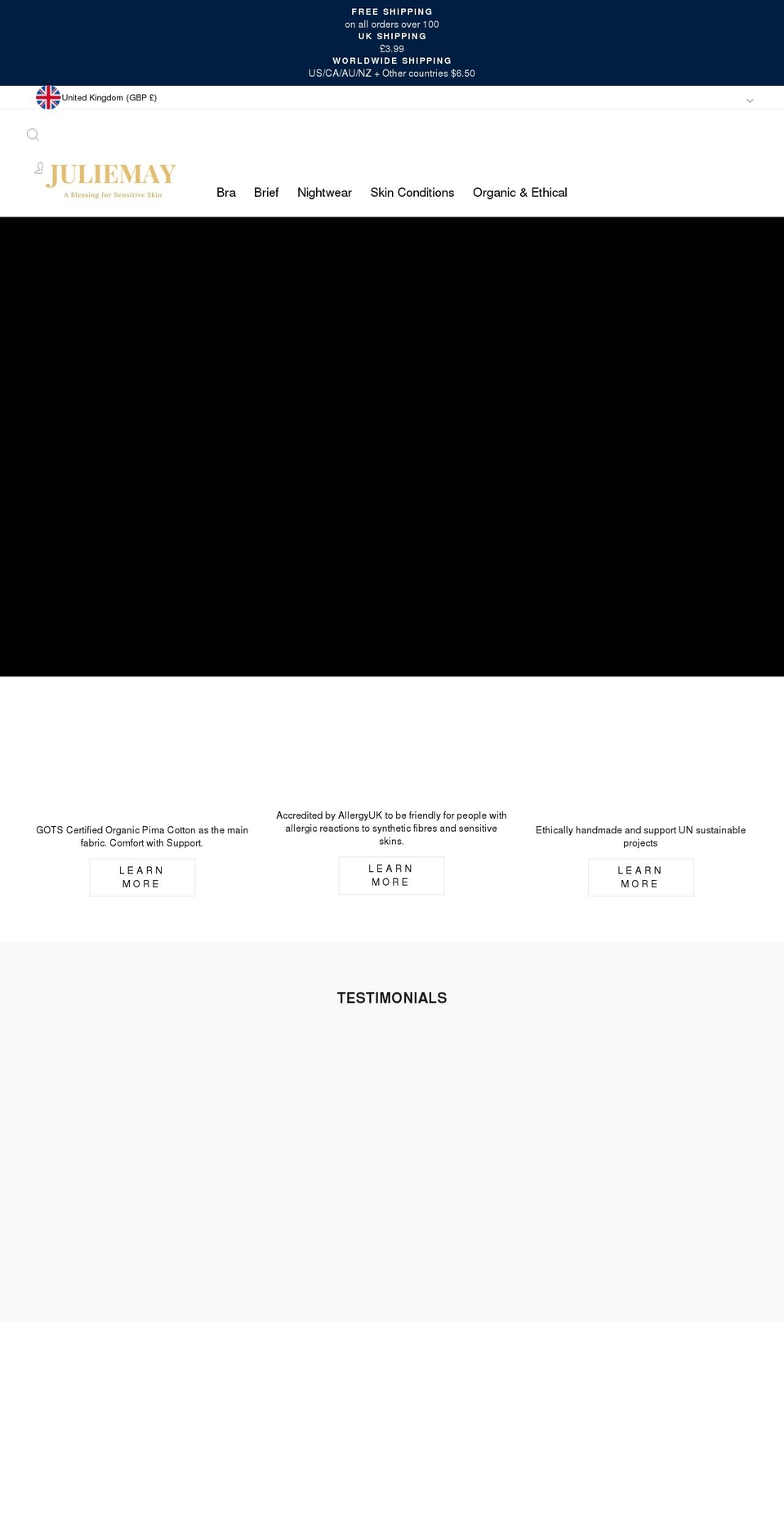 juliemay.co.uk shopify website screenshot