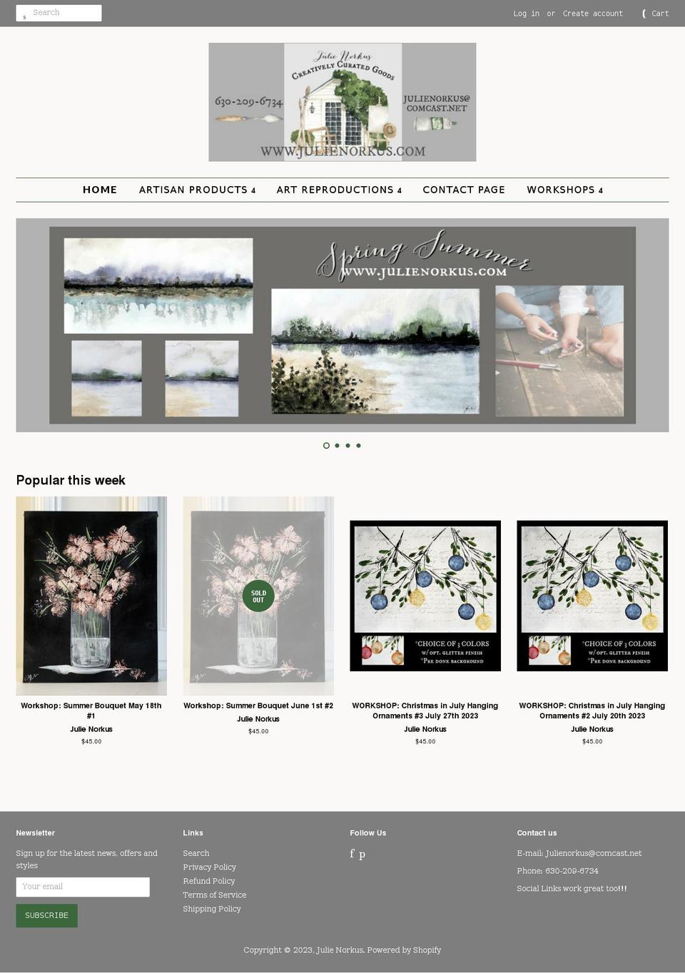 julienorkus.com shopify website screenshot