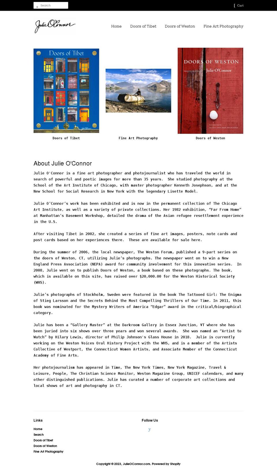 julieoconnor-com.myshopify.com shopify website screenshot