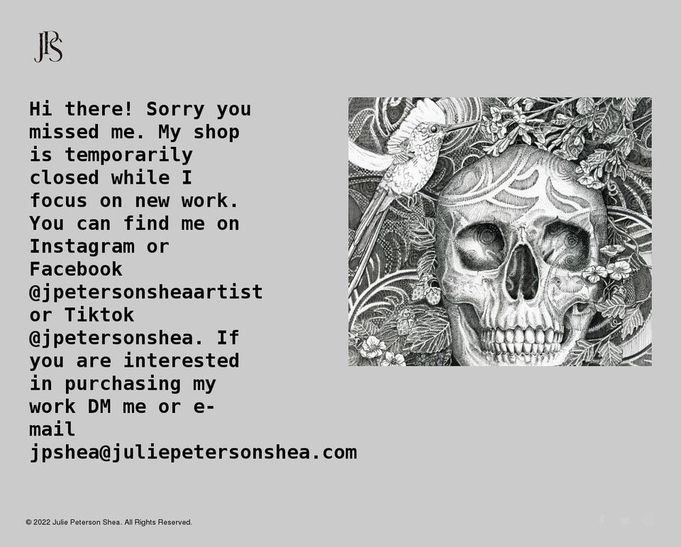juliepetersonshea.com shopify website screenshot