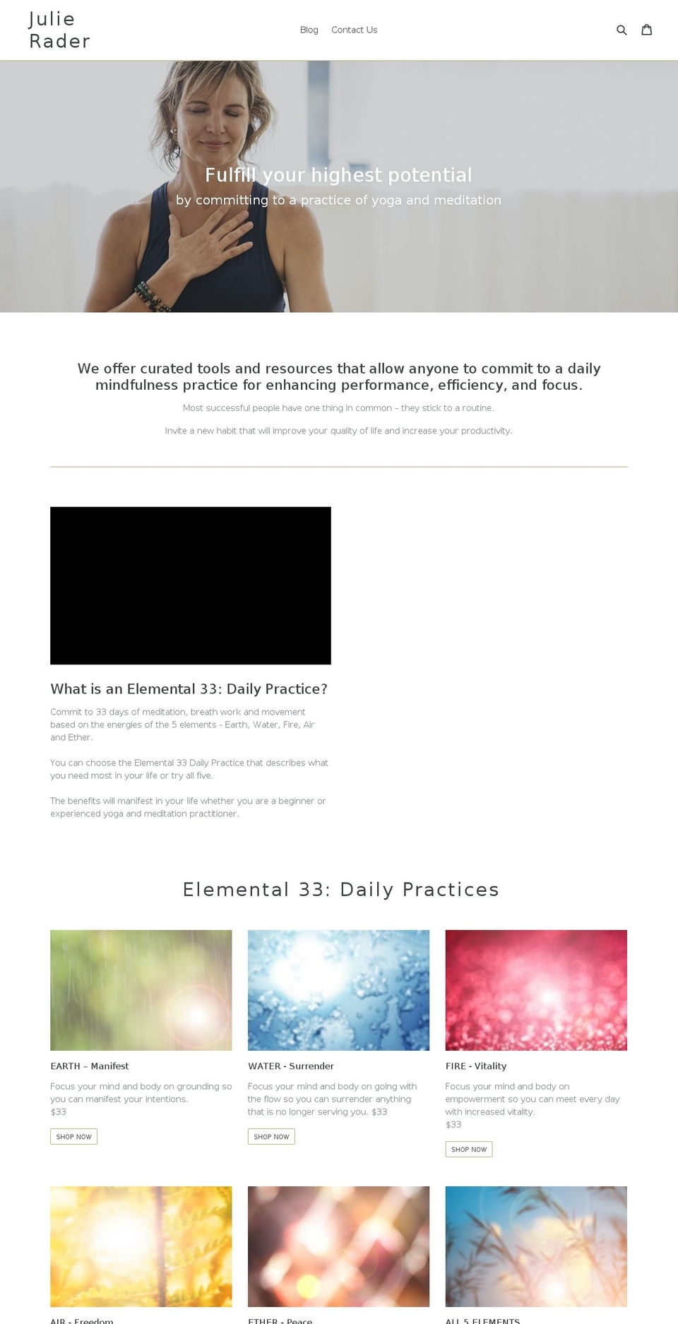 julierader.com — Shopify storefront screenshot