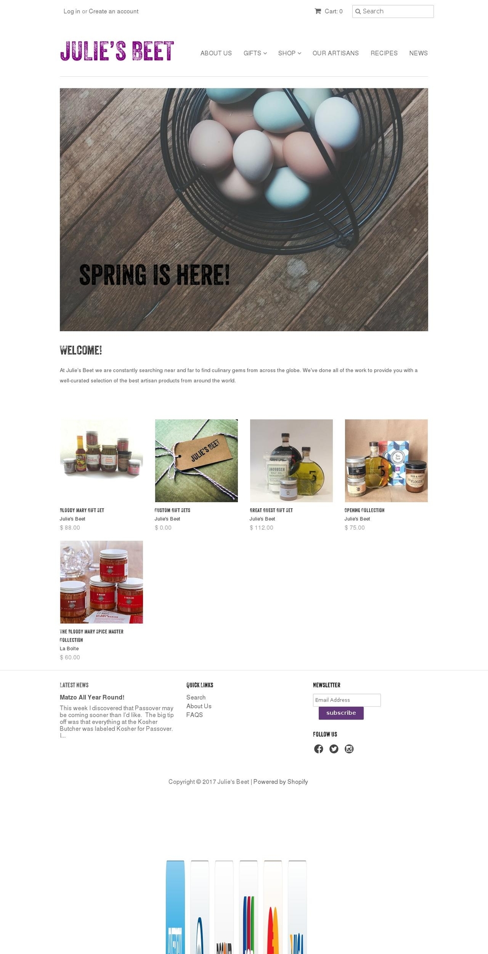 juliesbeet.com shopify website screenshot