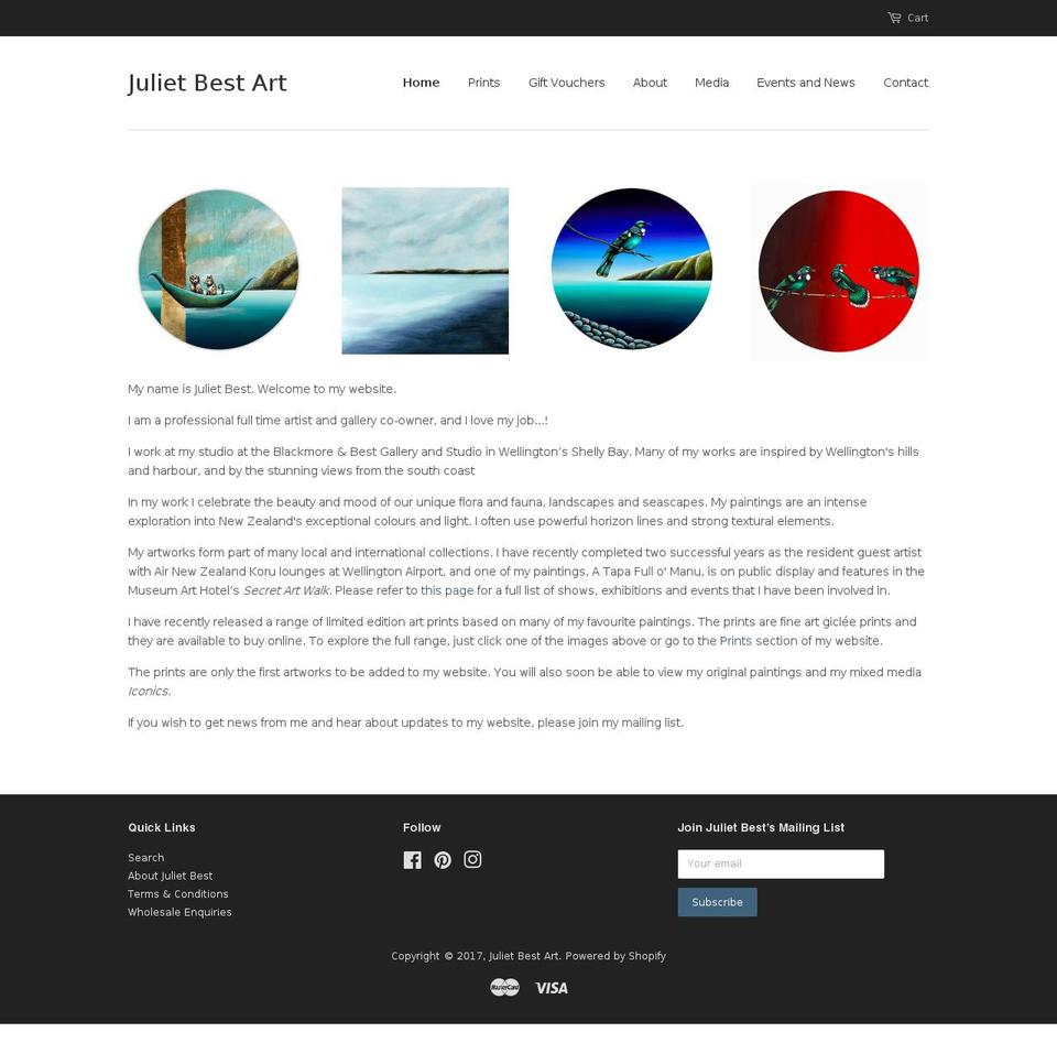 julietbest.co.nz shopify website screenshot