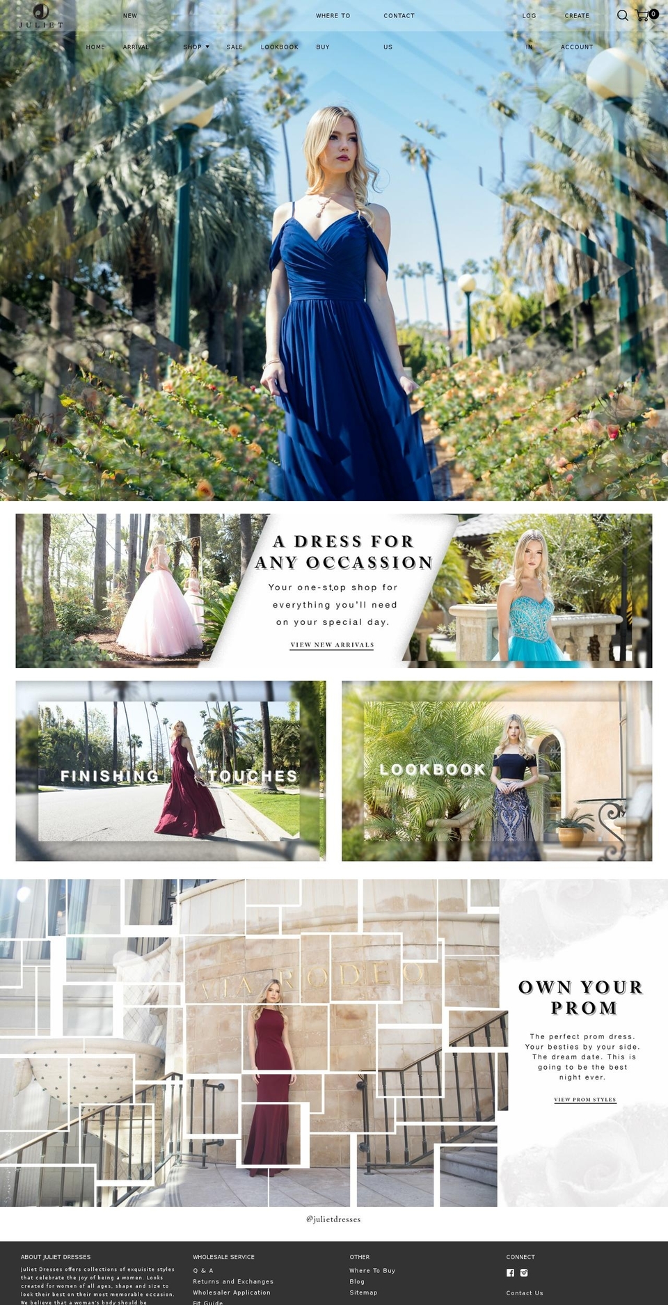 julietdresses.com shopify website screenshot