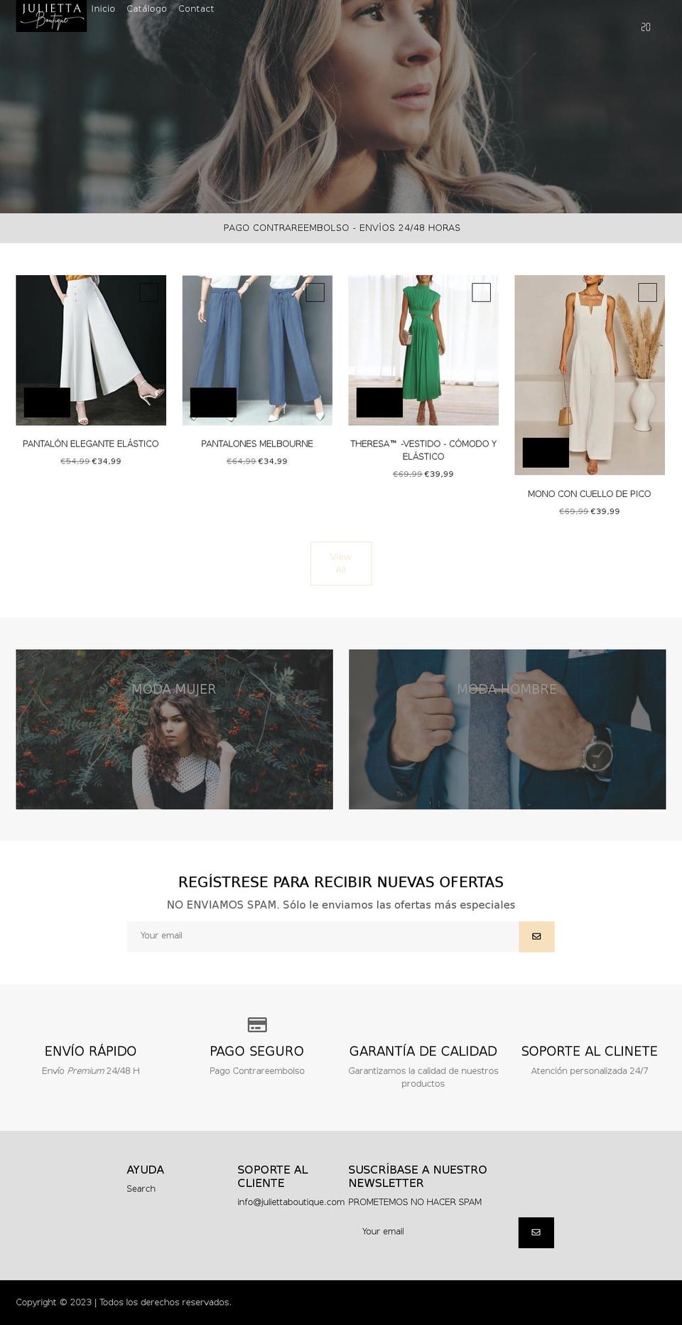 juliettaboutique.com shopify website screenshot