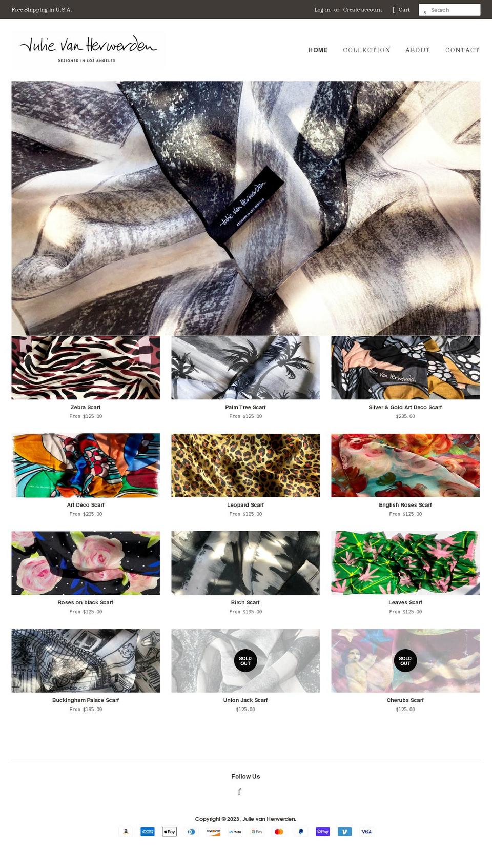 julievanherwerden.com shopify website screenshot