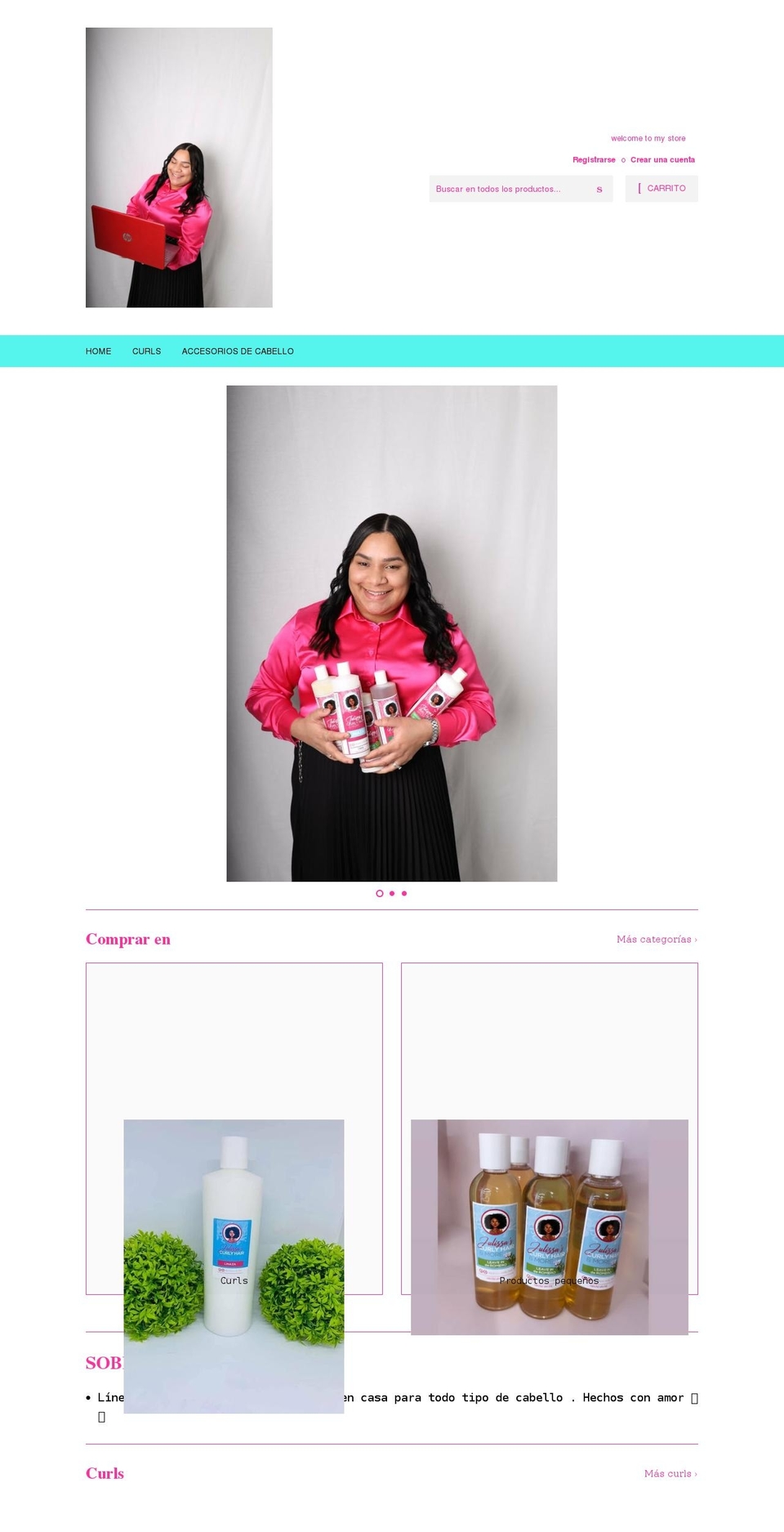 julissascurlyhair.com shopify website screenshot