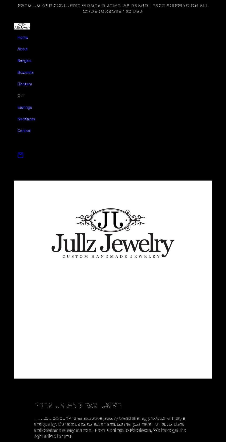 jullzjewelry.com shopify website screenshot