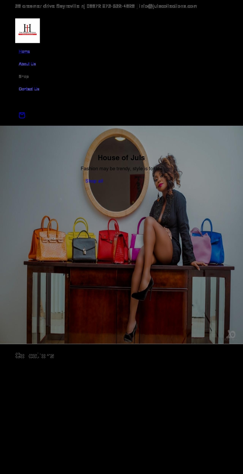 julscollections.com shopify website screenshot