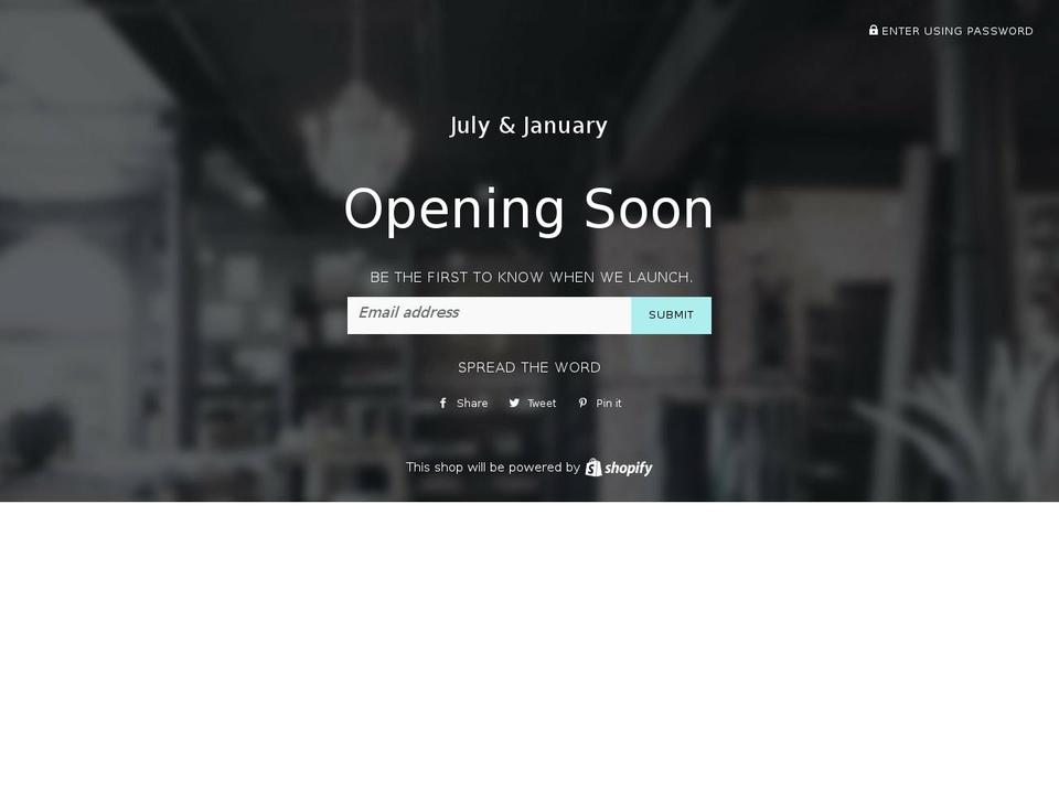 julyjanuary.com — Shopify storefront screenshot