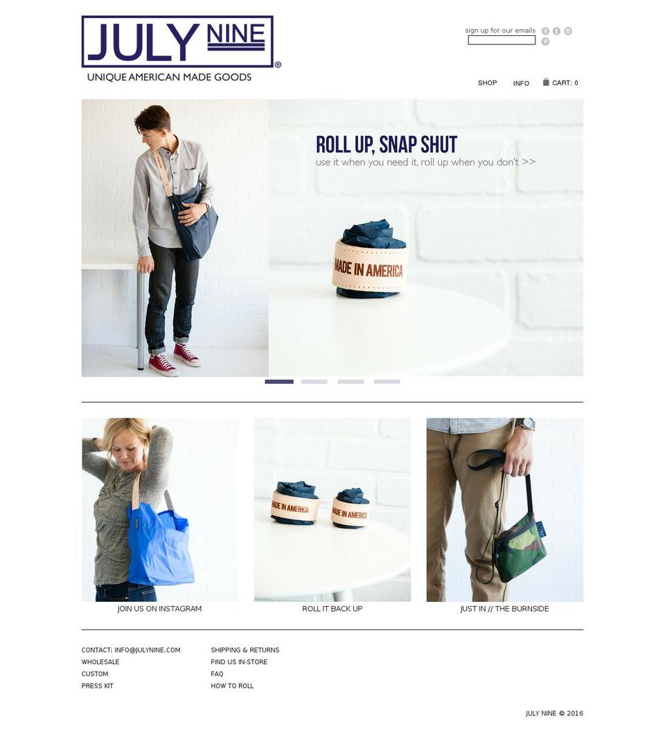 julynine.com shopify website screenshot