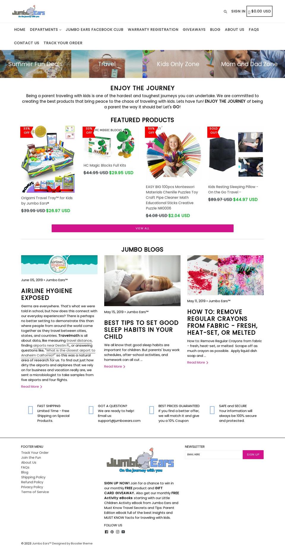 jumboears.com shopify website screenshot