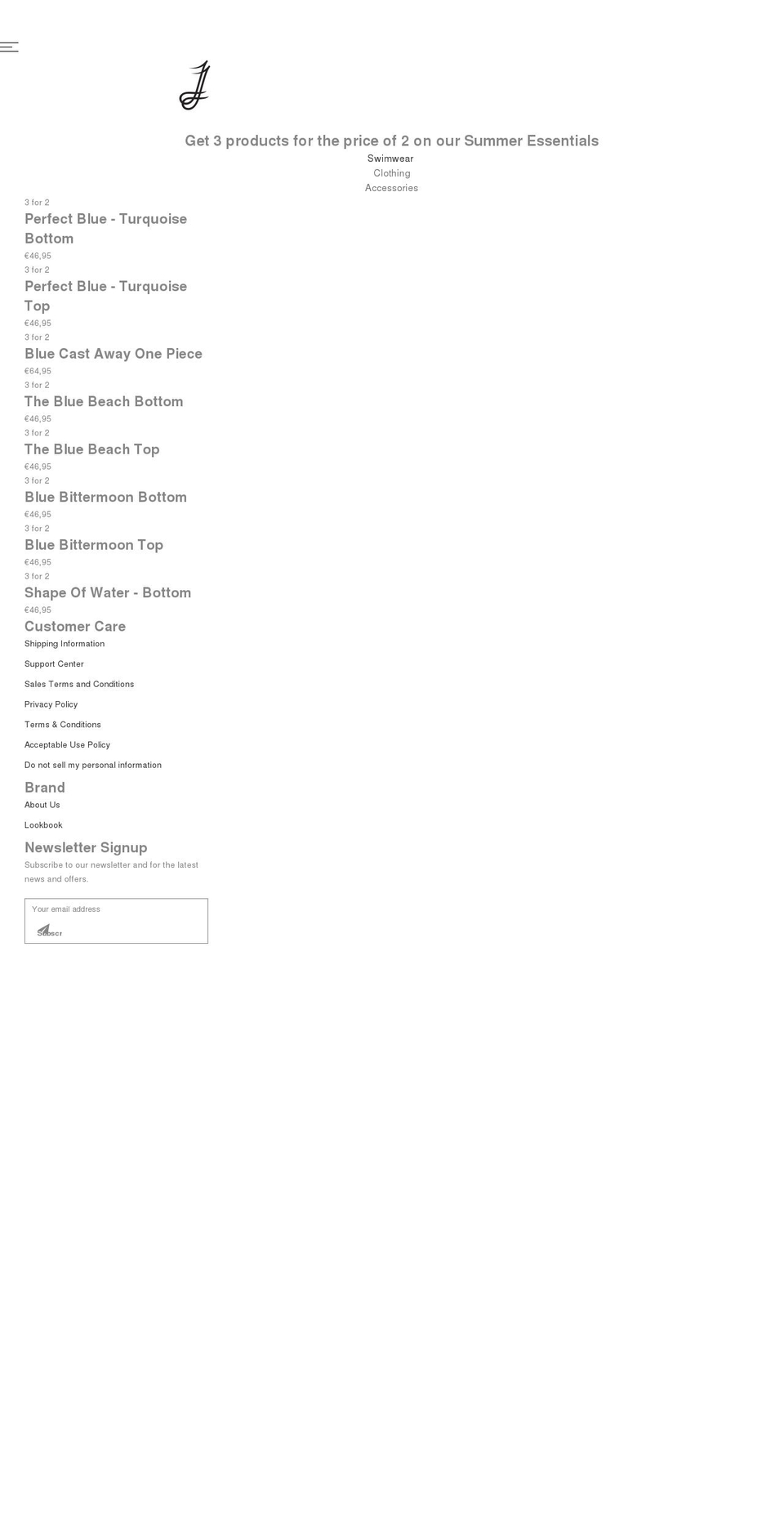 jumelleswim.com shopify website screenshot