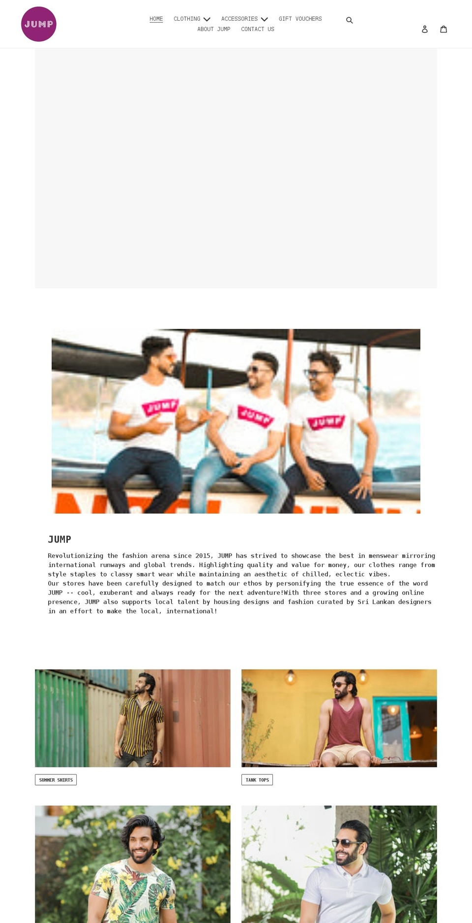 jumpclothing.lk shopify website screenshot