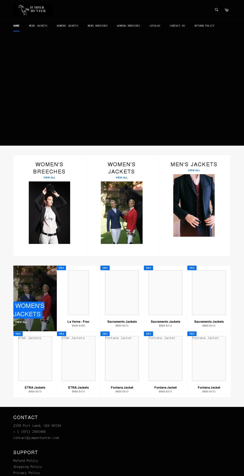 jumperhunter.com shopify website screenshot