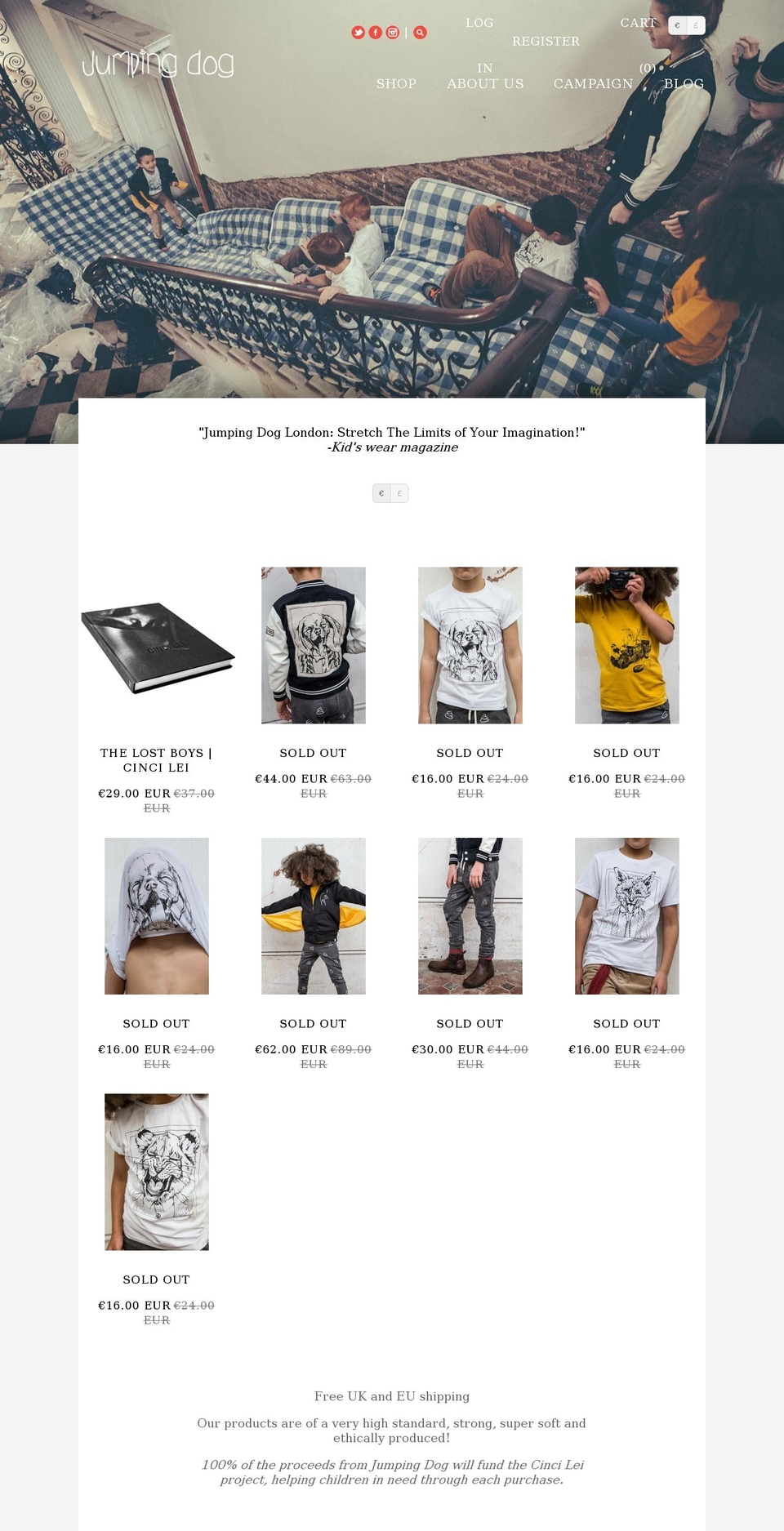 jumping-dog.co.uk shopify website screenshot