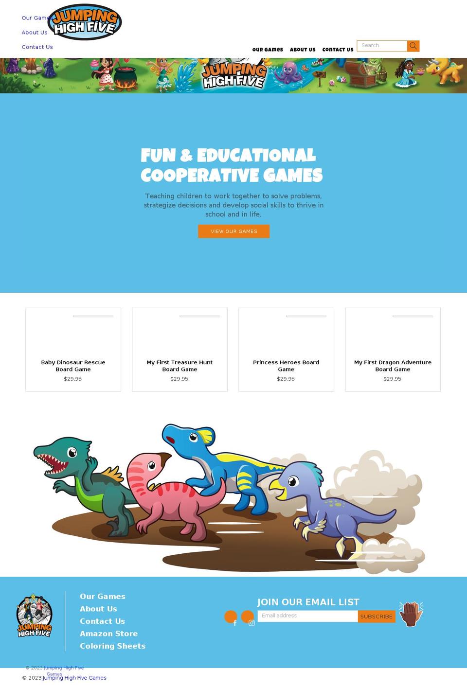 jumpinghighfive.com shopify website screenshot