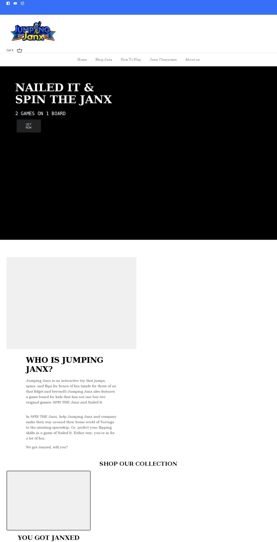 jumpingjanx.com shopify website screenshot