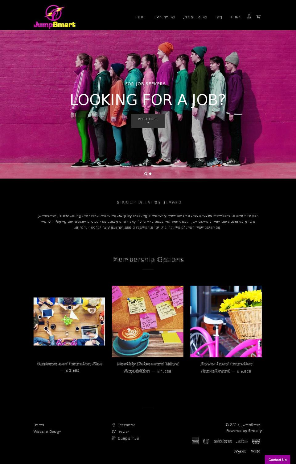 jumpsmarttalent.com shopify website screenshot