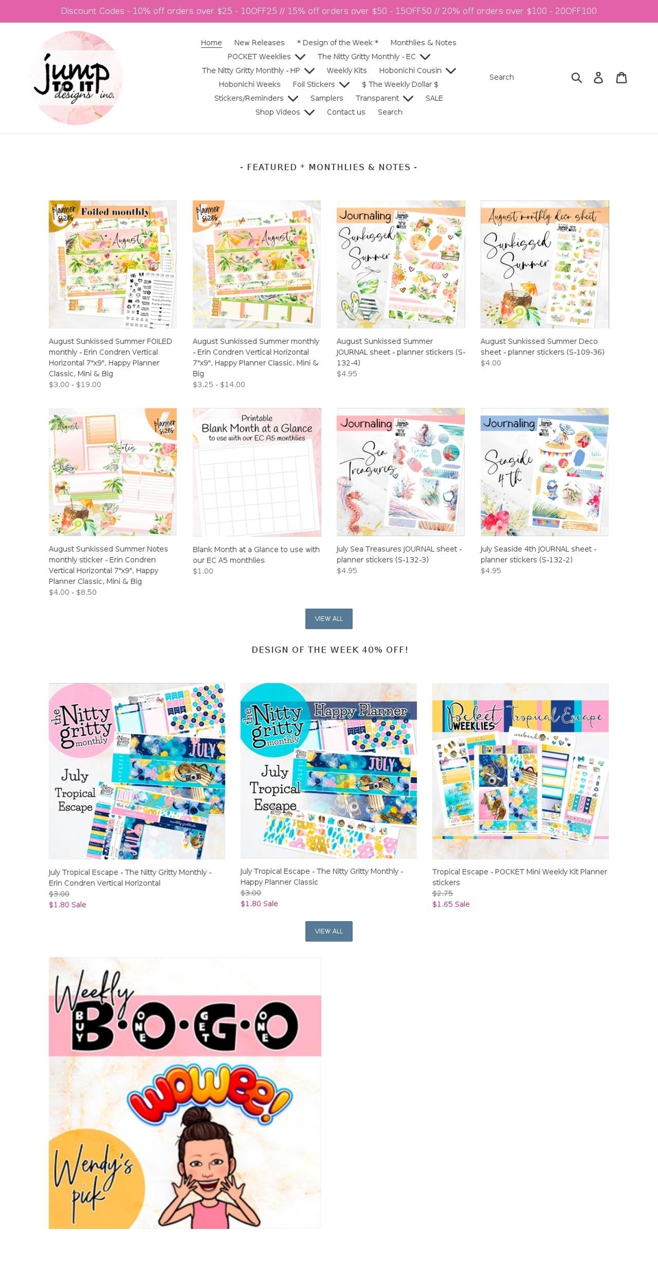 jumptoitdesigns.com shopify website screenshot