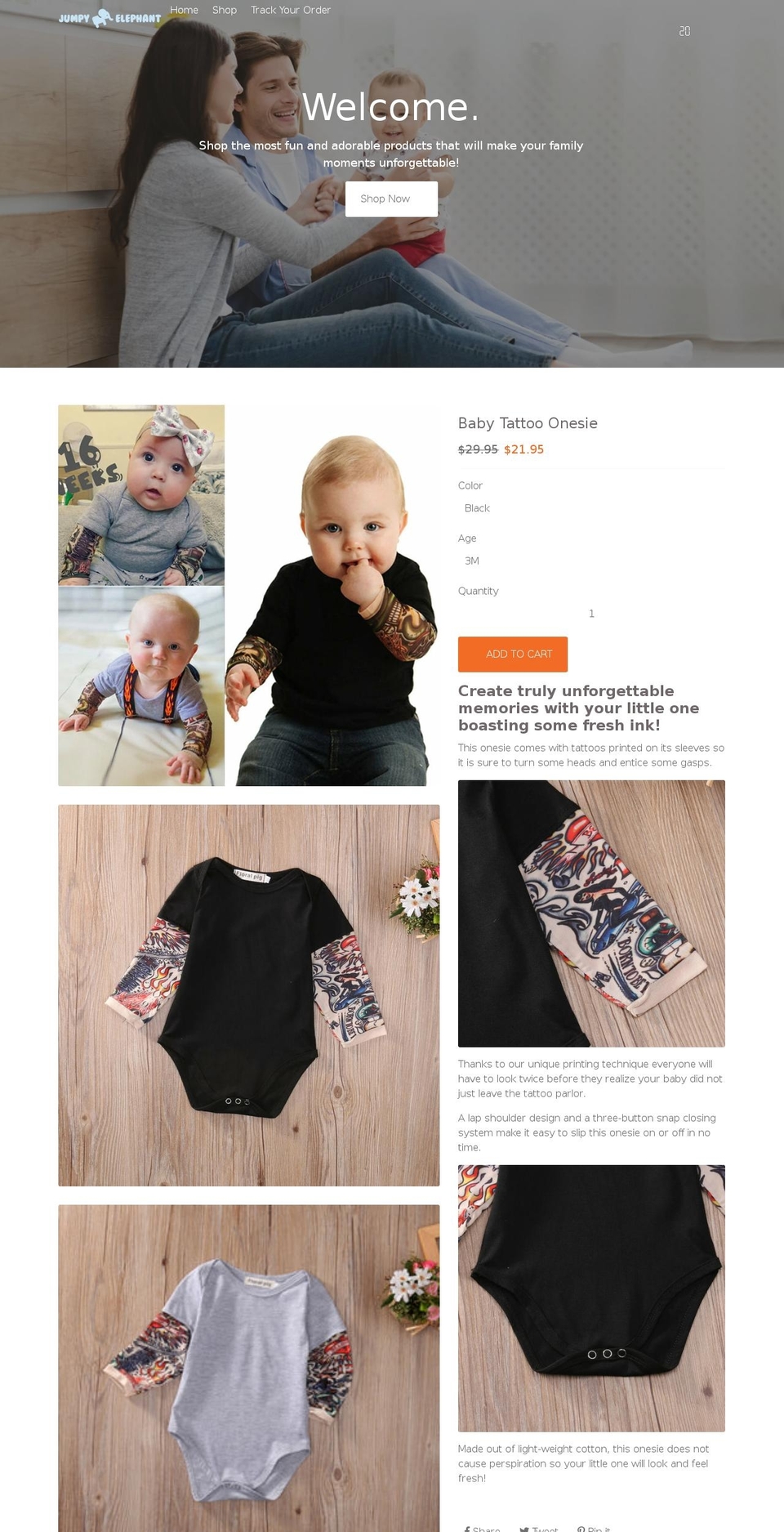 jumpyelephant.com shopify website screenshot