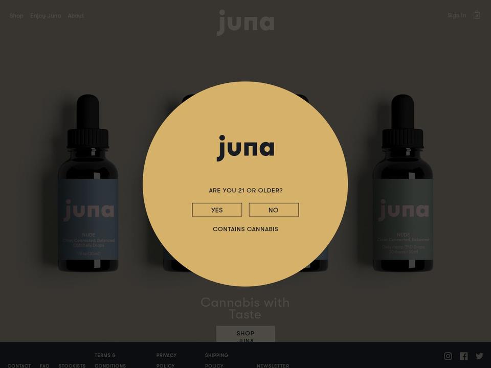 juna-world.com shopify website screenshot