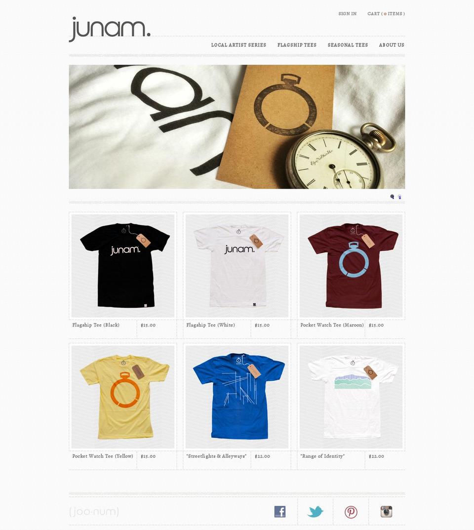 junam Shopify theme site example junamclothing.com