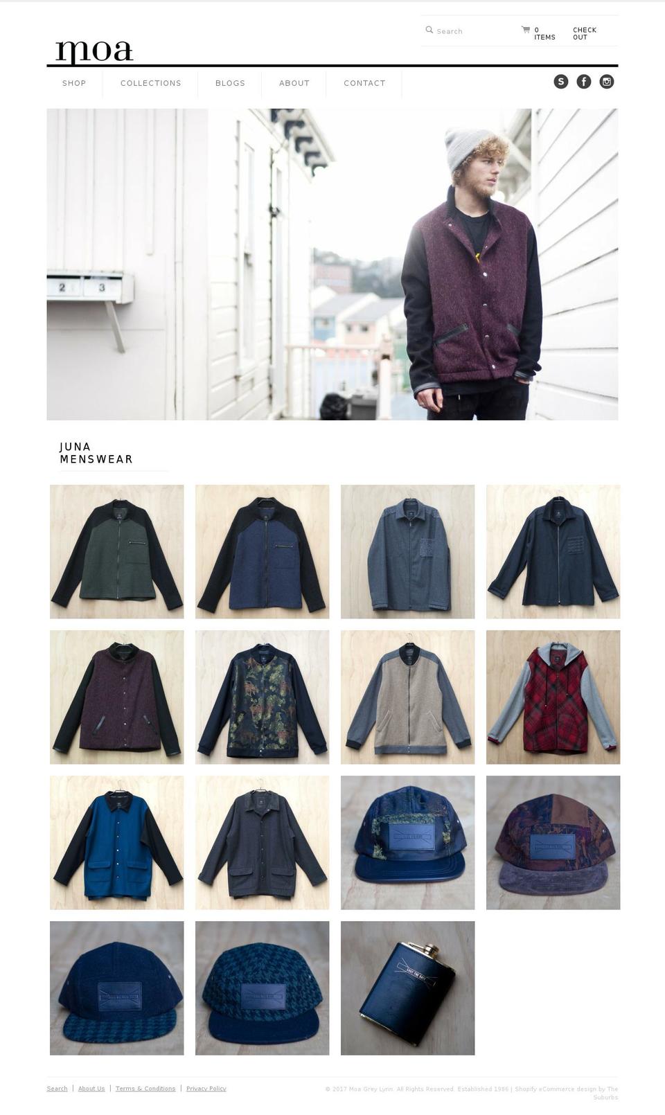 junamenswear.com shopify website screenshot