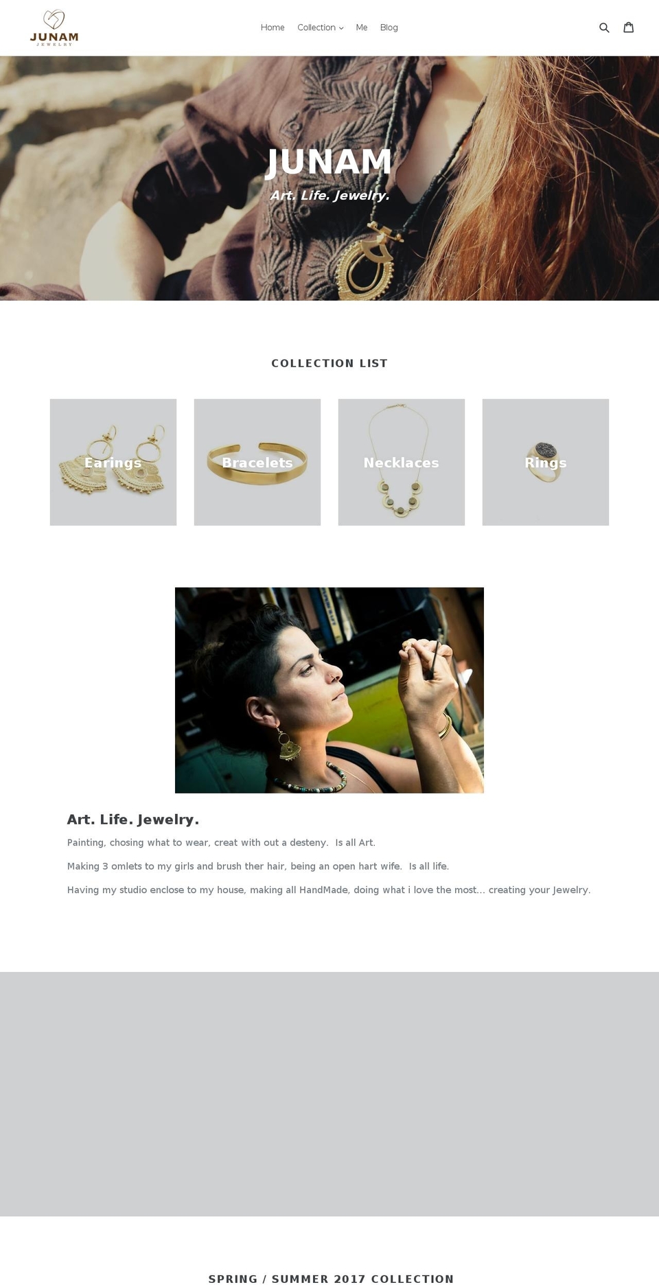 junamjewelry.com shopify website screenshot