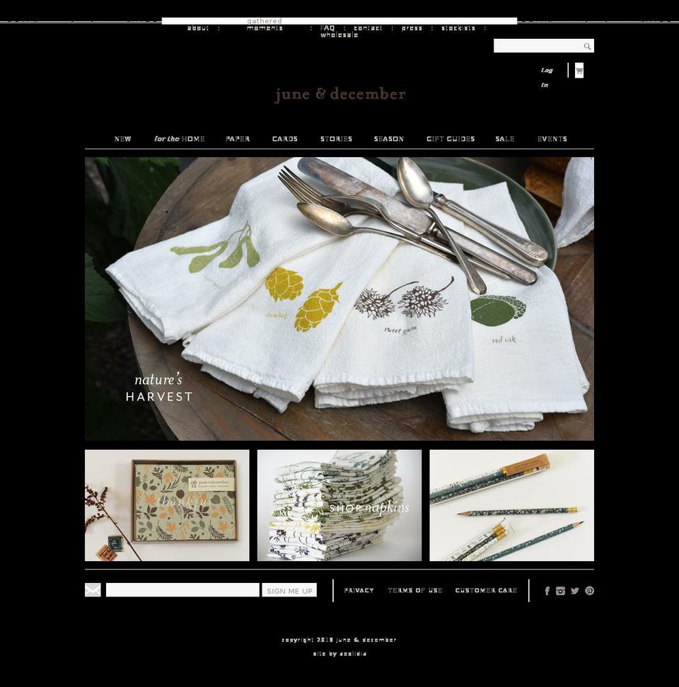 June and December by Aeolidia Shopify theme site example june-december.com