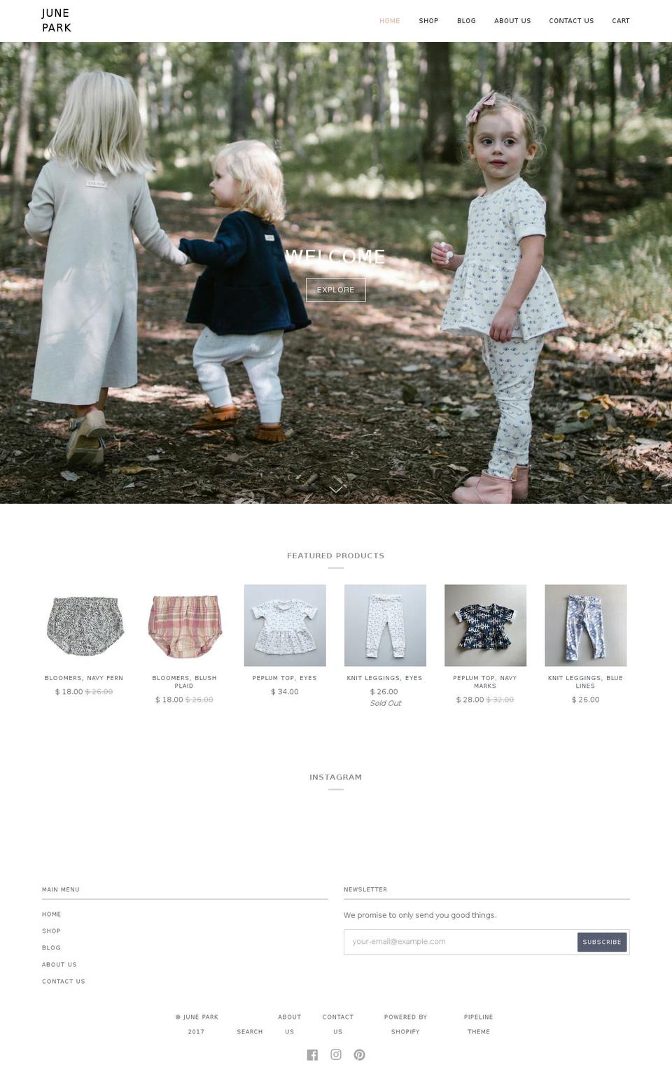 june-park.com shopify website screenshot