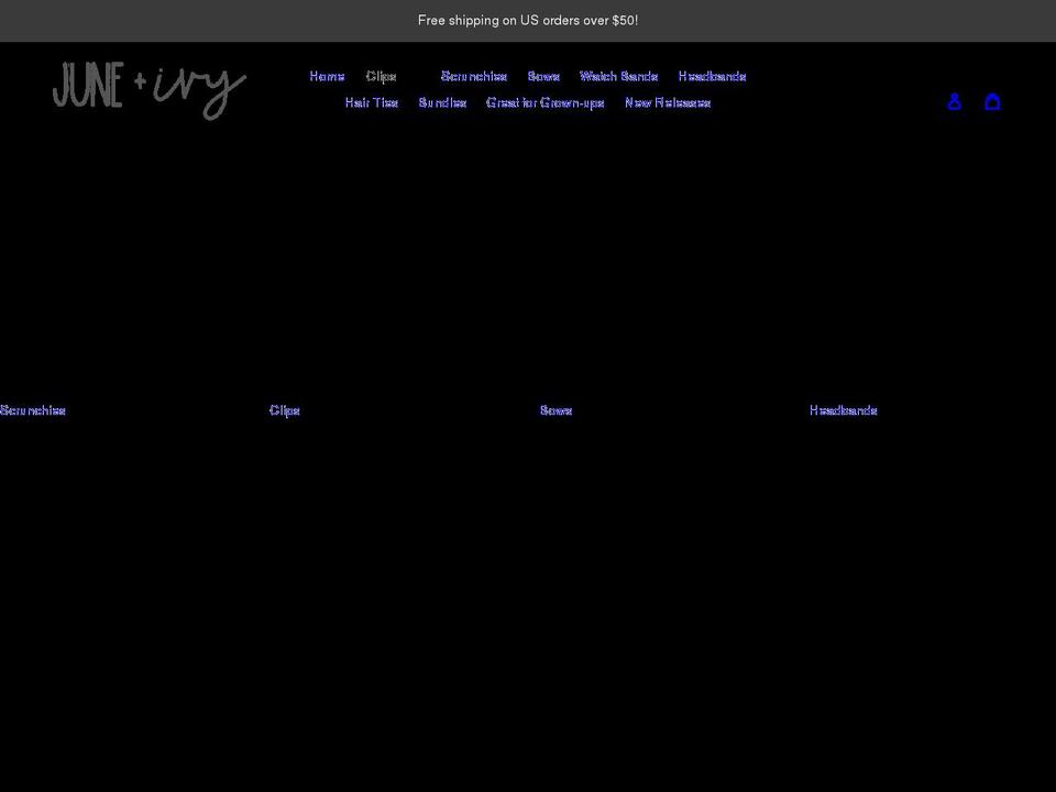 juneandivy.com shopify website screenshot