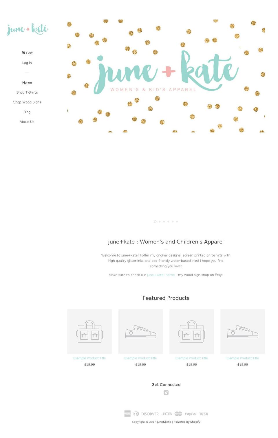 juneandkate.com shopify website screenshot