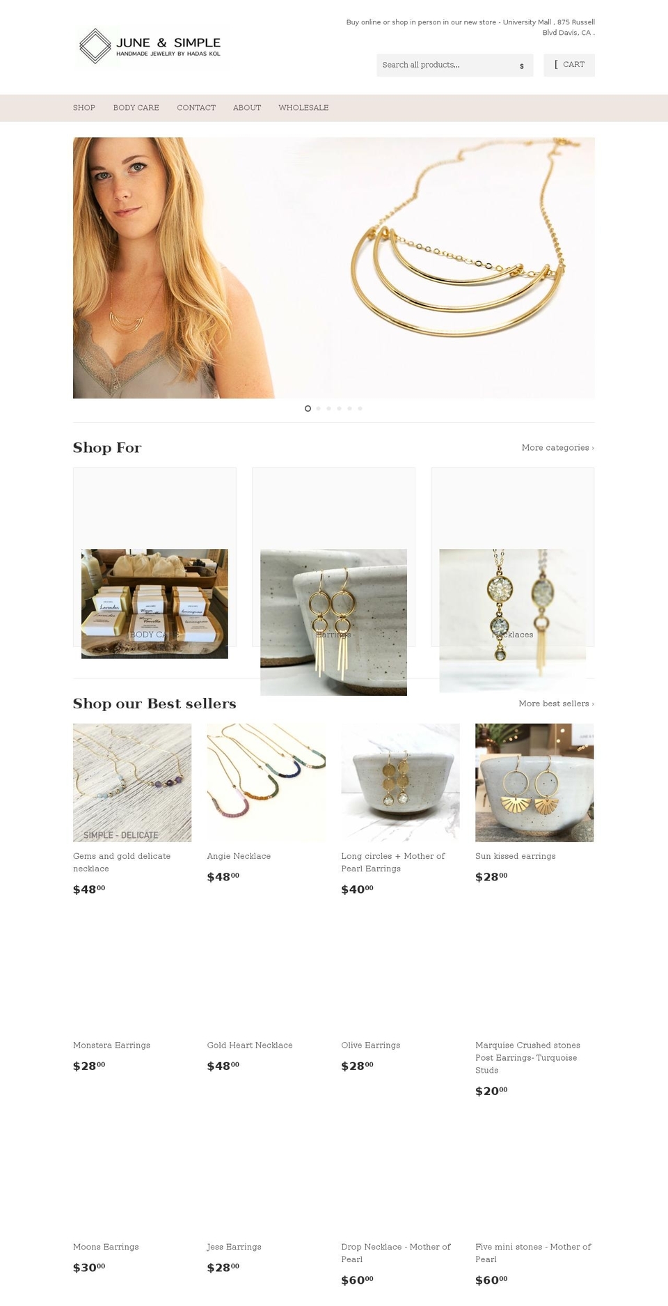 juneandsimple.com shopify website screenshot
