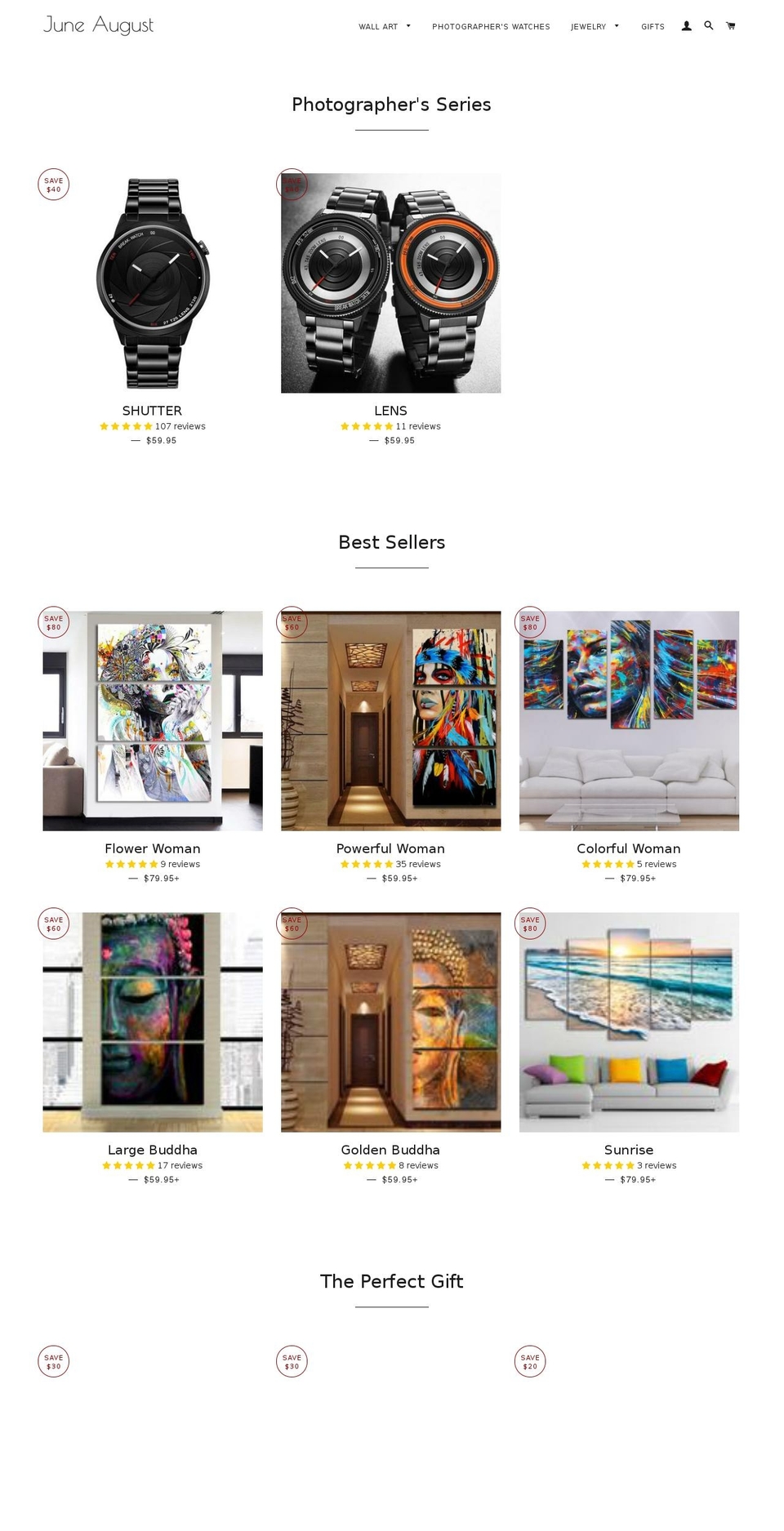 juneaugust.com — Shopify storefront screenshot