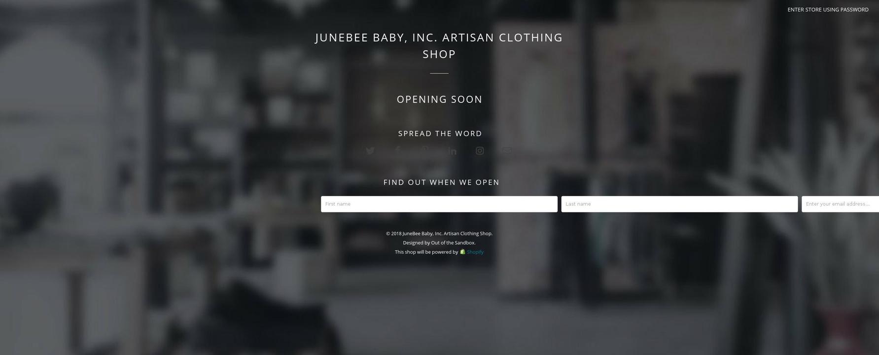 junebeebaby.net shopify website screenshot