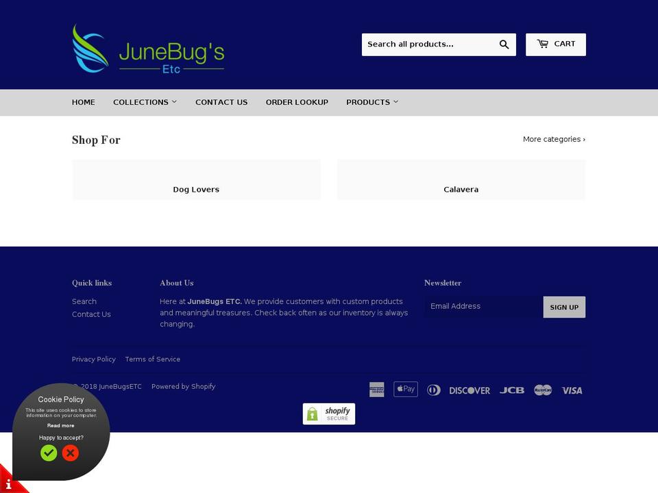 junebugsetc.com — Shopify storefront screenshot
