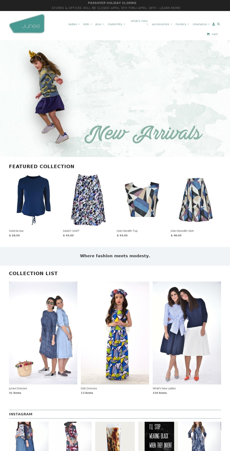 junees.com shopify website screenshot