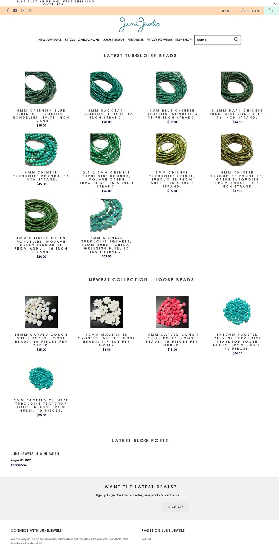 junejewels.com shopify website screenshot